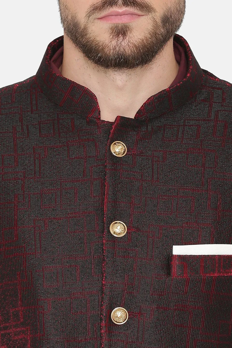 Imported Rayon Red Bandhgala