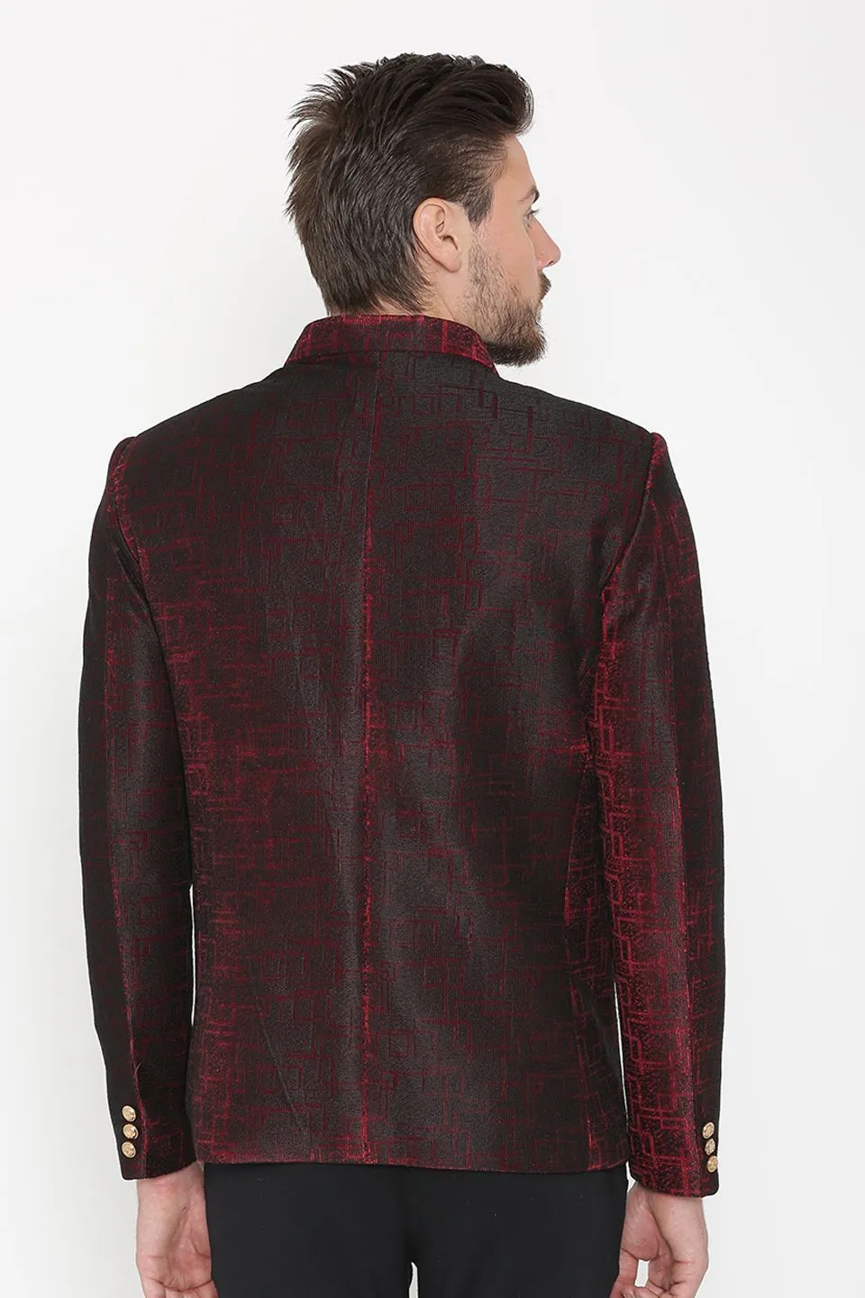 Imported Rayon Red Bandhgala