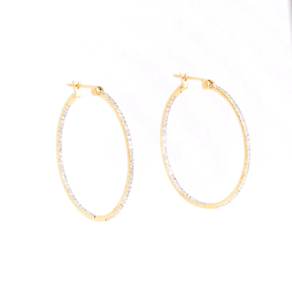 In & Out Diamond Hoop Earrings