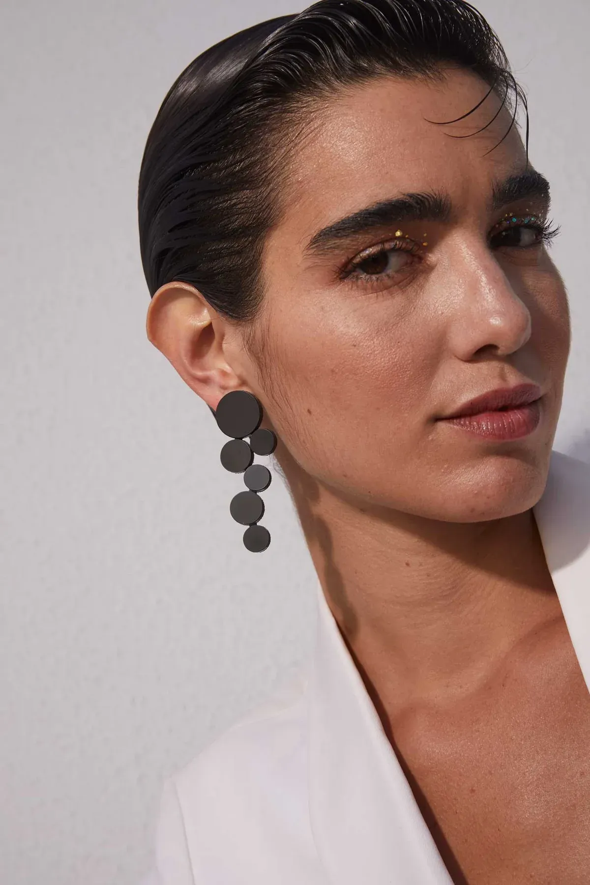Large Abstraction Earrings in Black