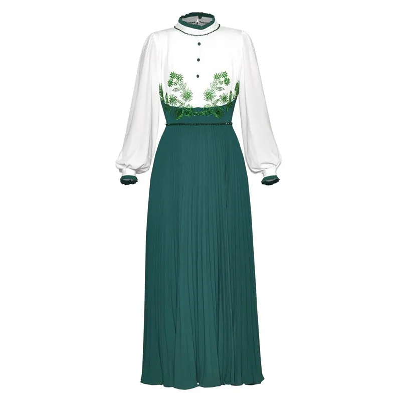 Laurie Evening Pleated Dress
