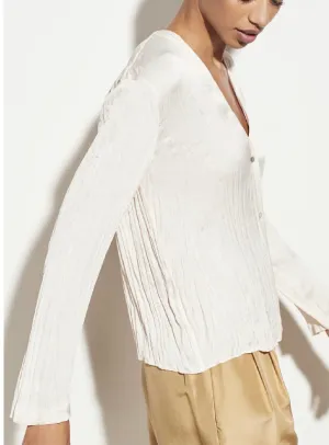 L/S Crushed V neck