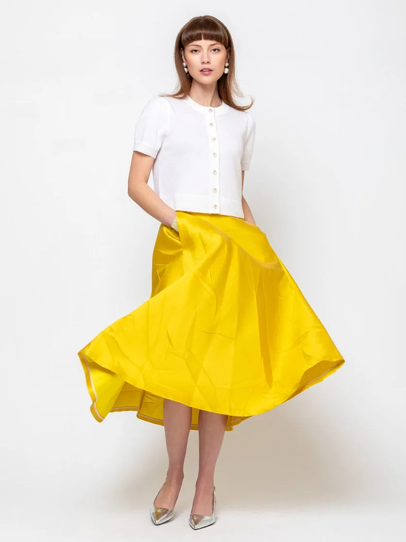 Macro Crinkle Skirt - Lemon
