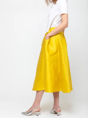 Macro Crinkle Skirt - Lemon