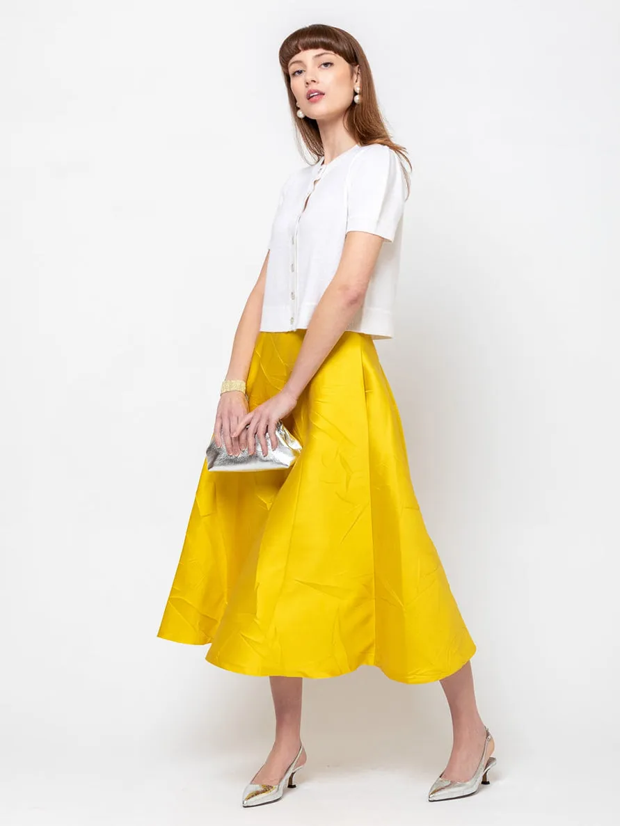 Macro Crinkle Skirt - Lemon