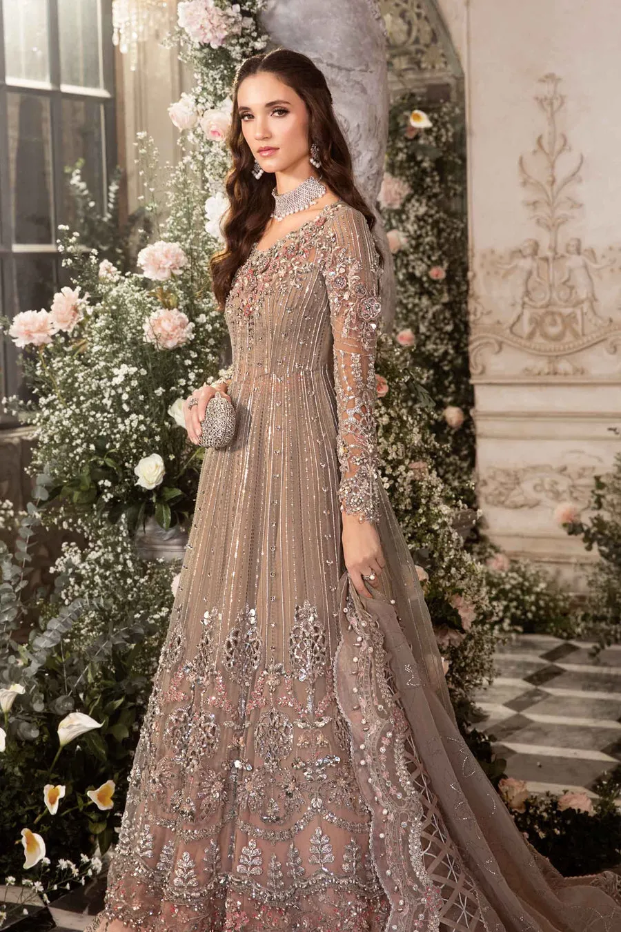 Maria B Mbroidered Collection '23 | Grey BD-2703