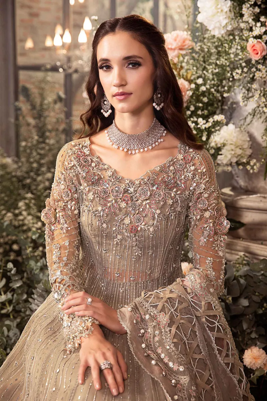 Maria B Mbroidered Collection '23 | Grey BD-2703