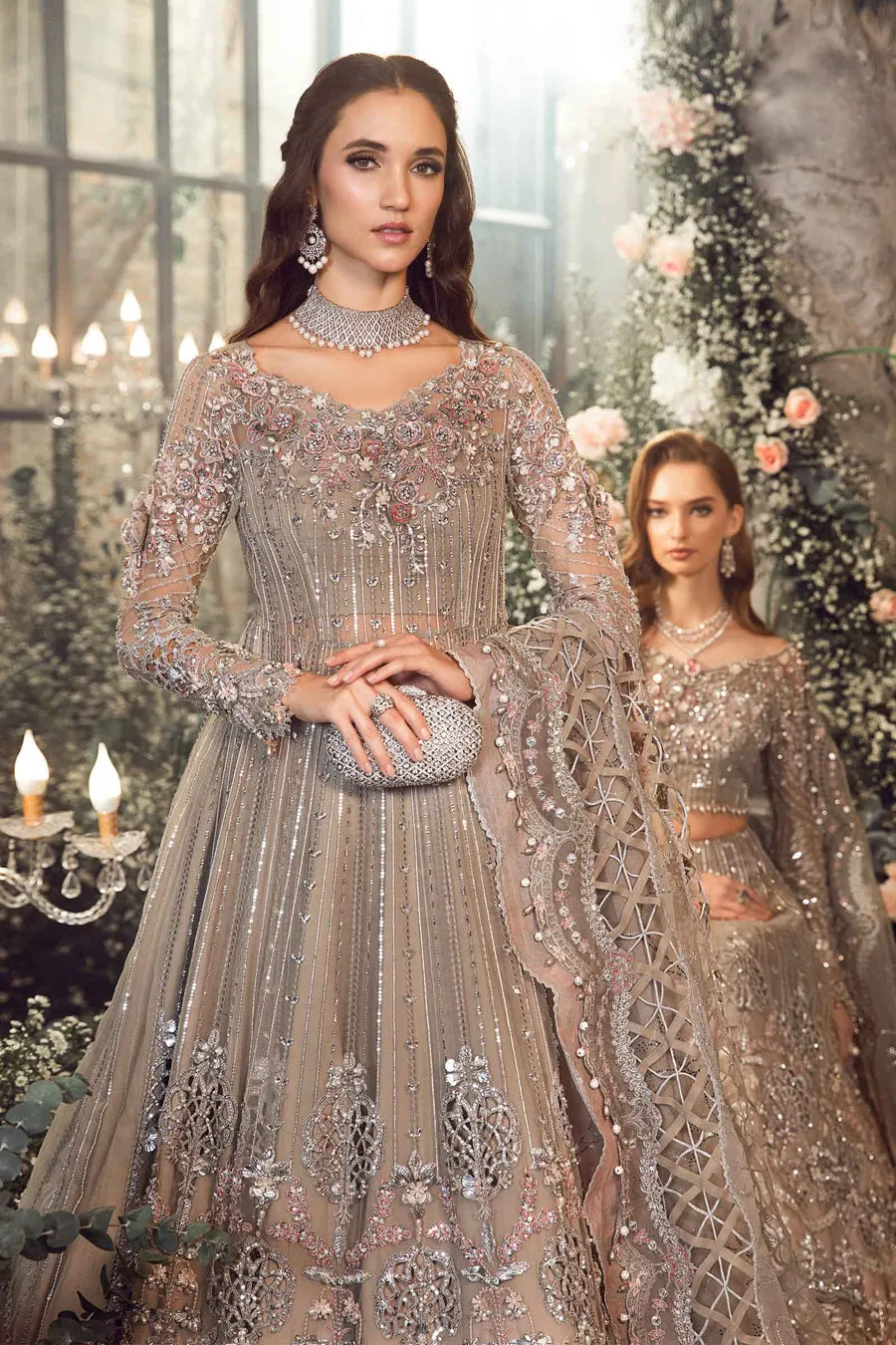 Maria B Mbroidered Collection '23 | Grey BD-2703