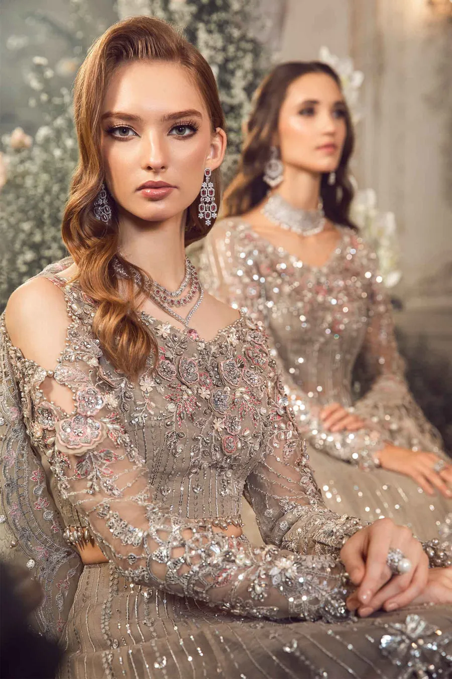 Maria B Mbroidered Collection '23 | Grey BD-2703