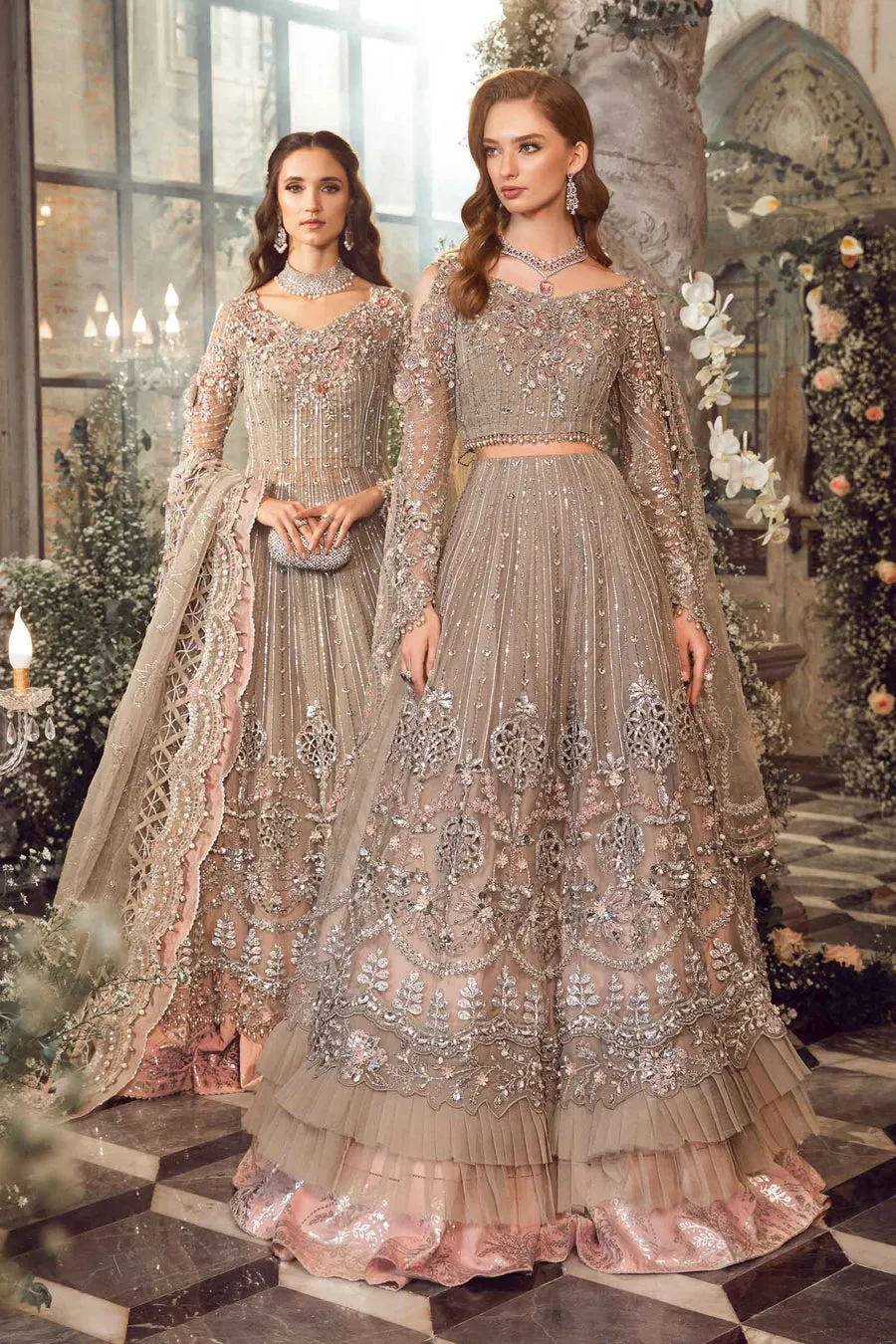 Maria B Mbroidered Collection '23 | Grey BD-2703