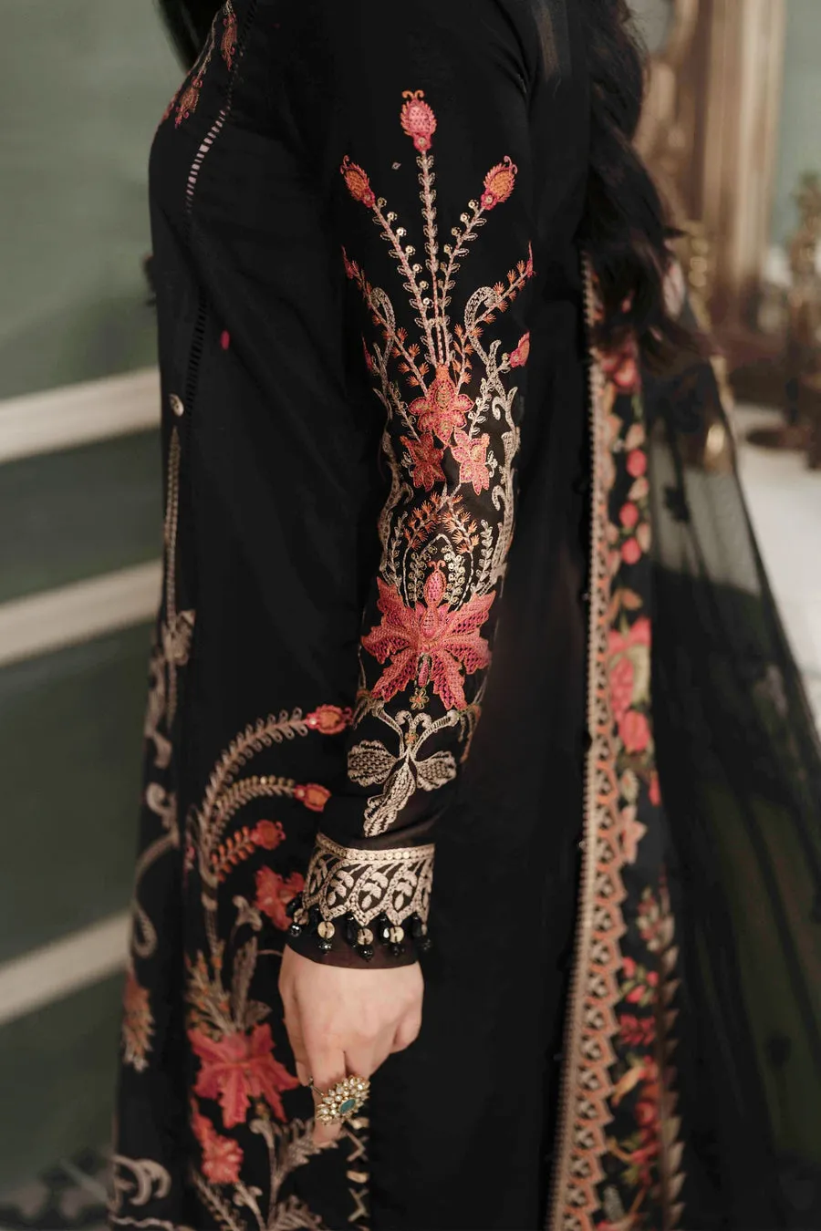 MARIA B | SATEEN COLLECTION 2023 | Black CST-605