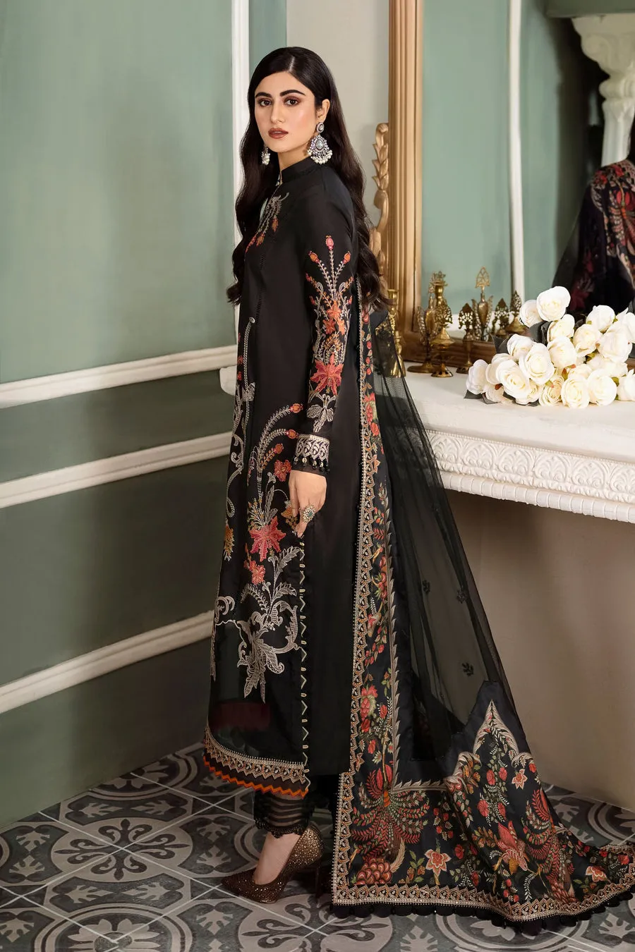 MARIA B | SATEEN COLLECTION 2023 | Black CST-605