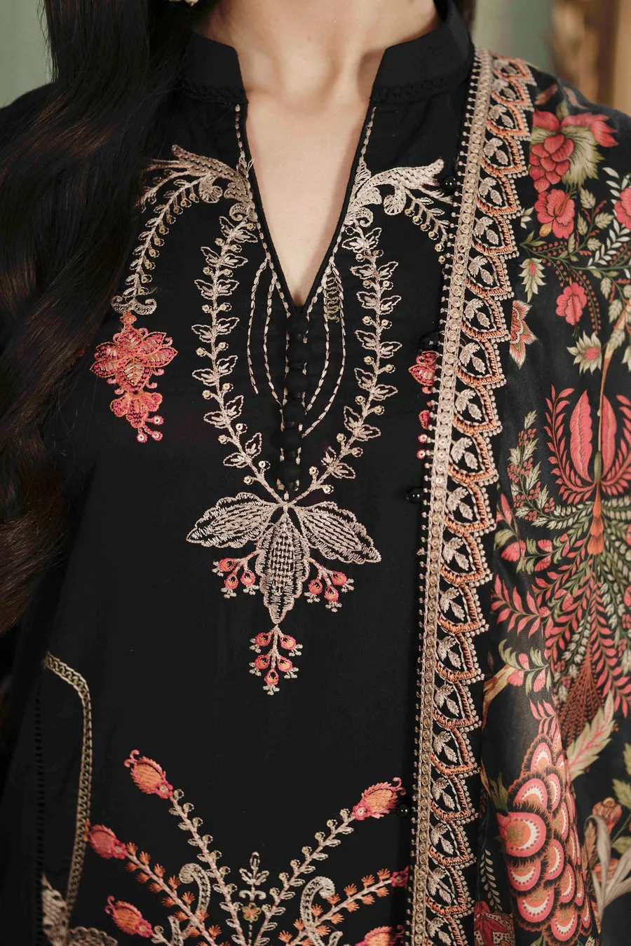 MARIA B | SATEEN COLLECTION 2023 | Black CST-605