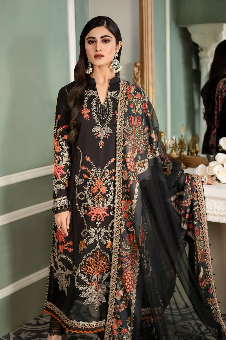 MARIA B | SATEEN COLLECTION 2023 | Black CST-605