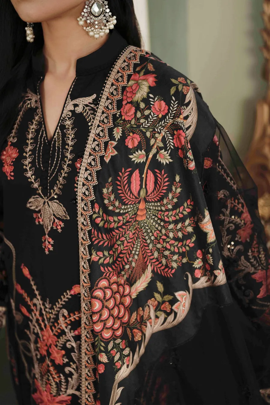 MARIA B | SATEEN COLLECTION 2023 | Black CST-605