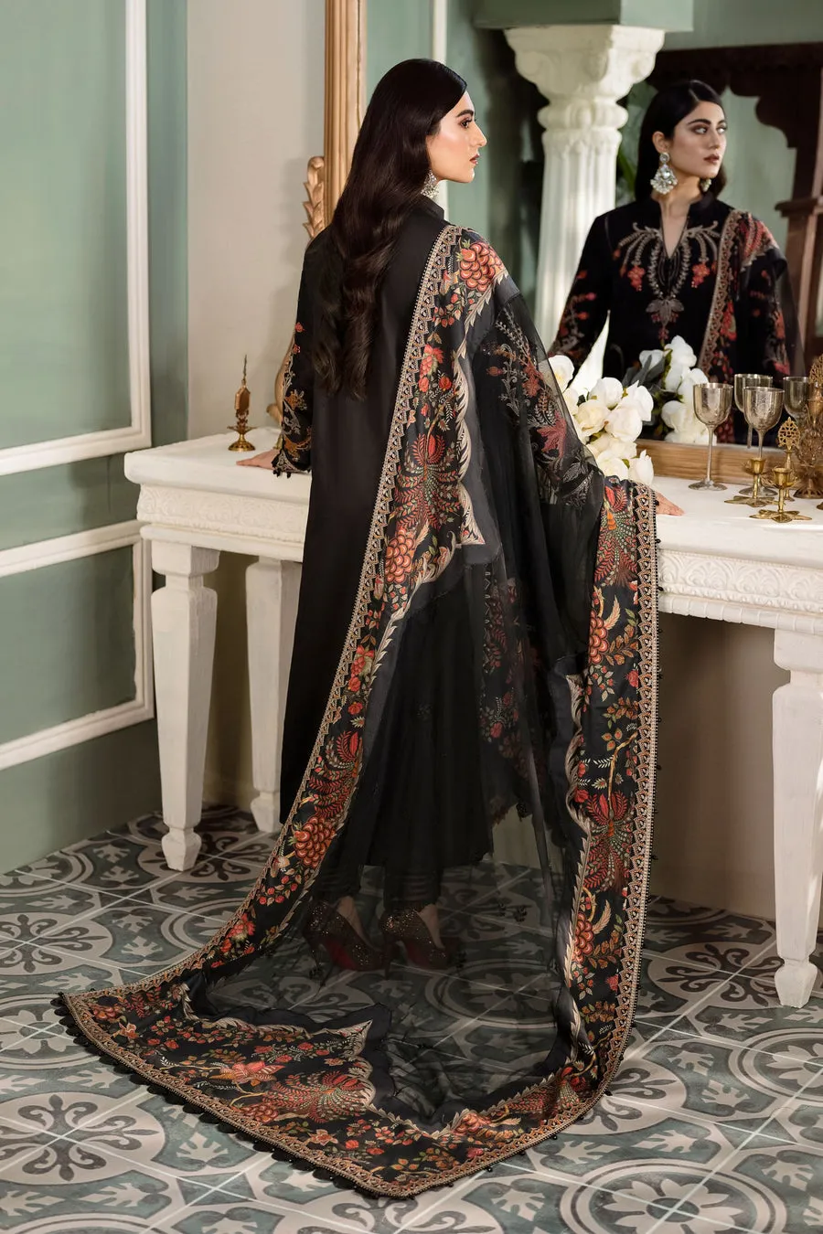 MARIA B | SATEEN COLLECTION 2023 | Black CST-605