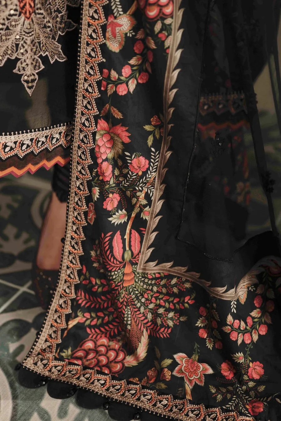 MARIA B | SATEEN COLLECTION 2023 | Black CST-605