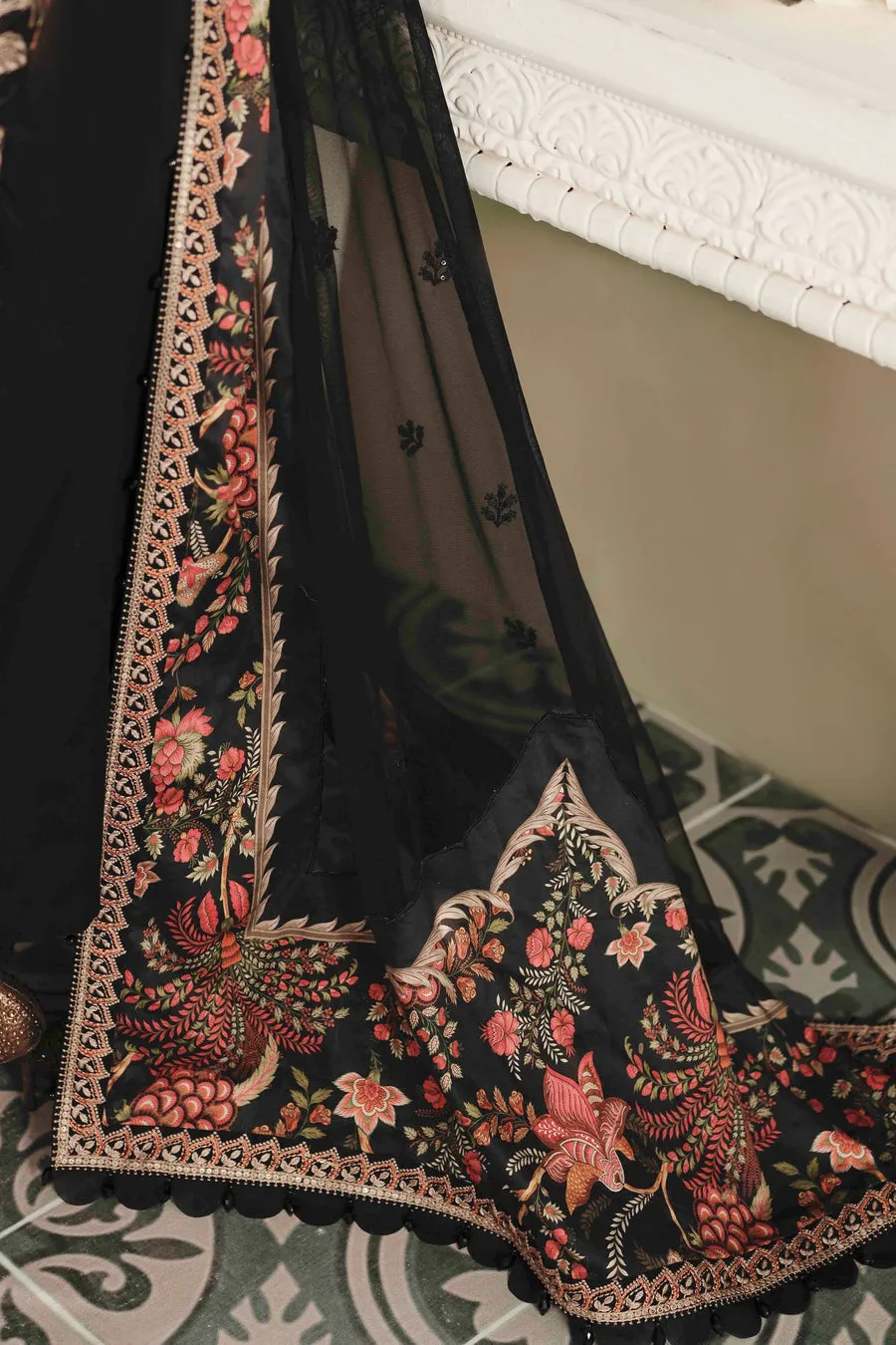 MARIA B | SATEEN COLLECTION 2023 | Black CST-605