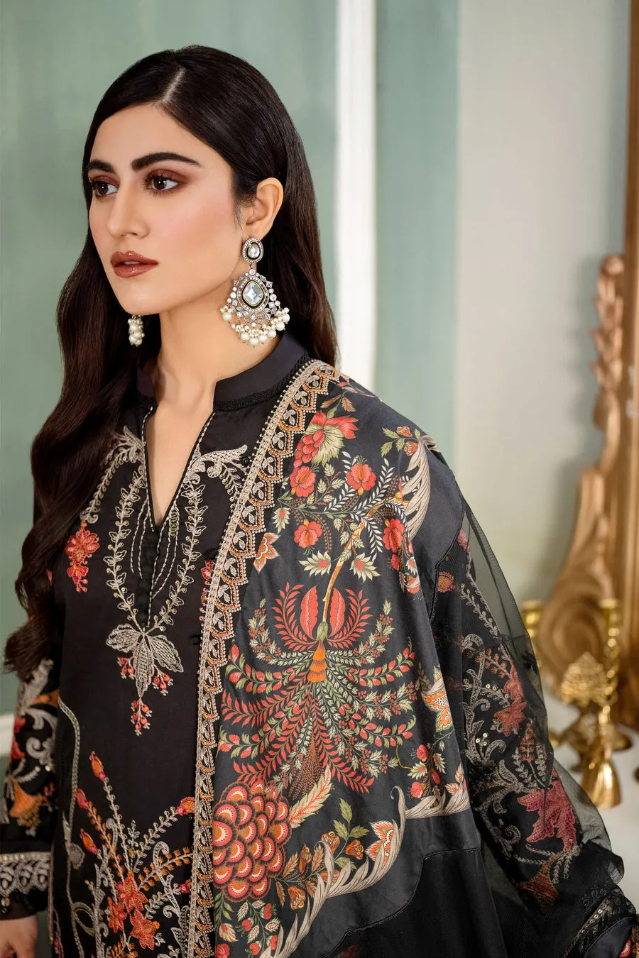 MARIA B | SATEEN COLLECTION 2023 | Black CST-605