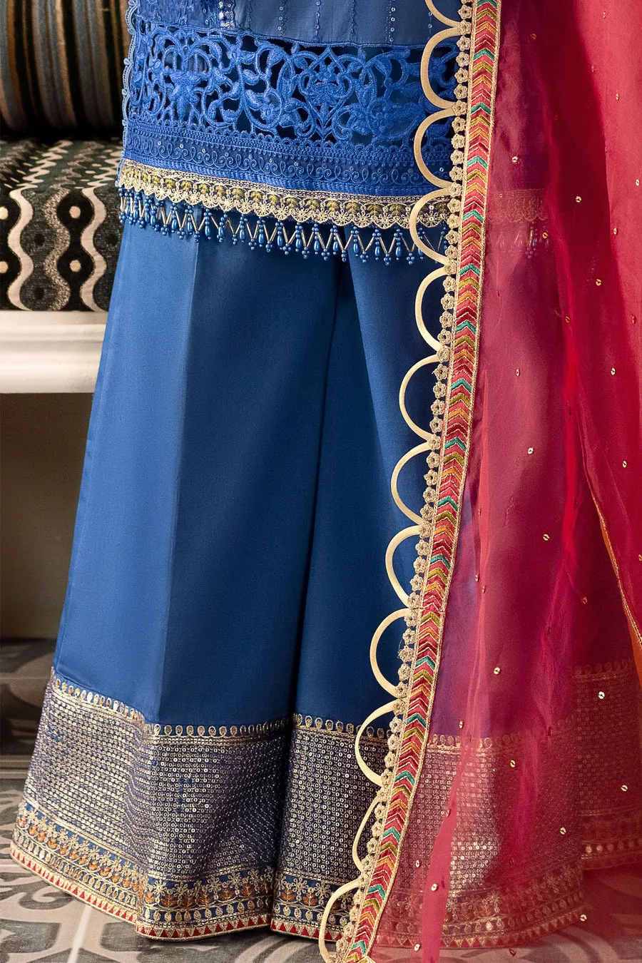 MARIA B | SATEEN COLLECTION 2023 | Cobalt blue CST-608
