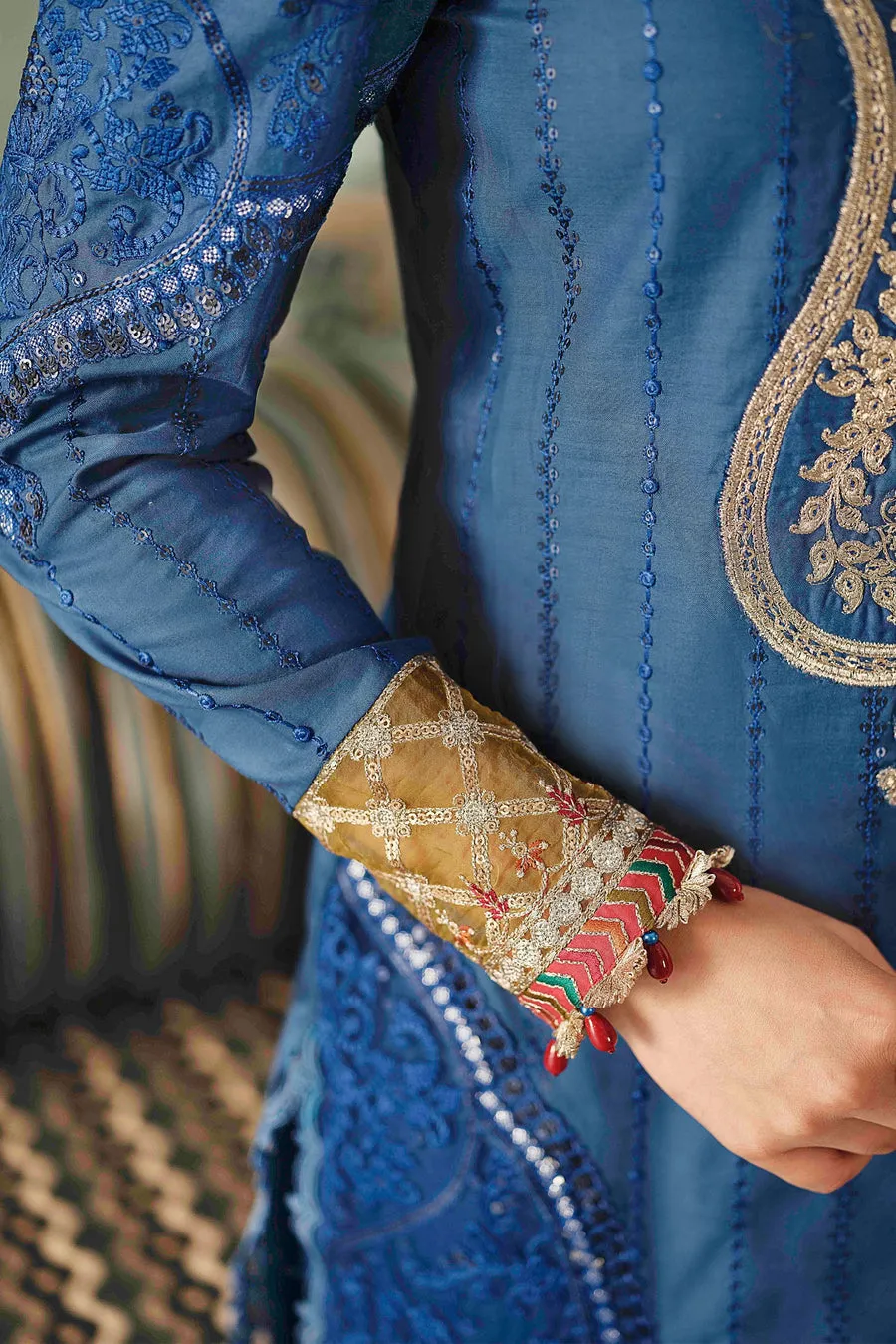 MARIA B | SATEEN COLLECTION 2023 | Cobalt blue CST-608