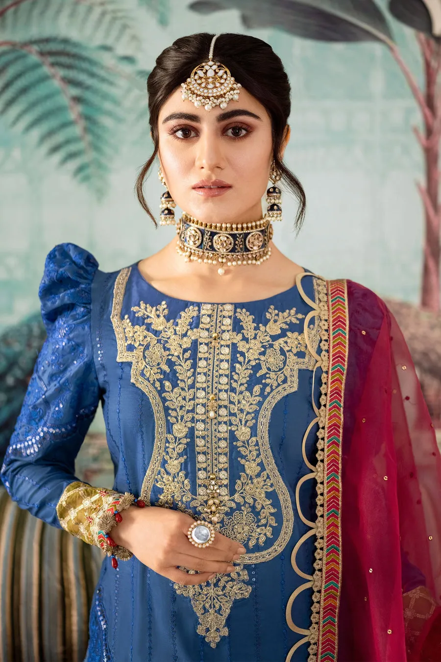 MARIA B | SATEEN COLLECTION 2023 | Cobalt blue CST-608
