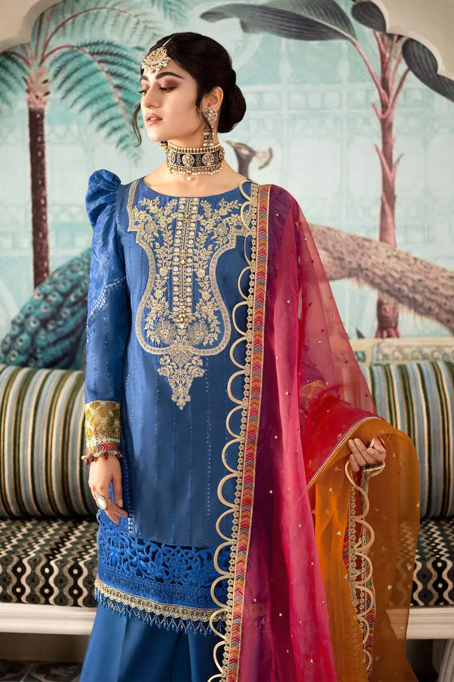 MARIA B | SATEEN COLLECTION 2023 | Cobalt blue CST-608