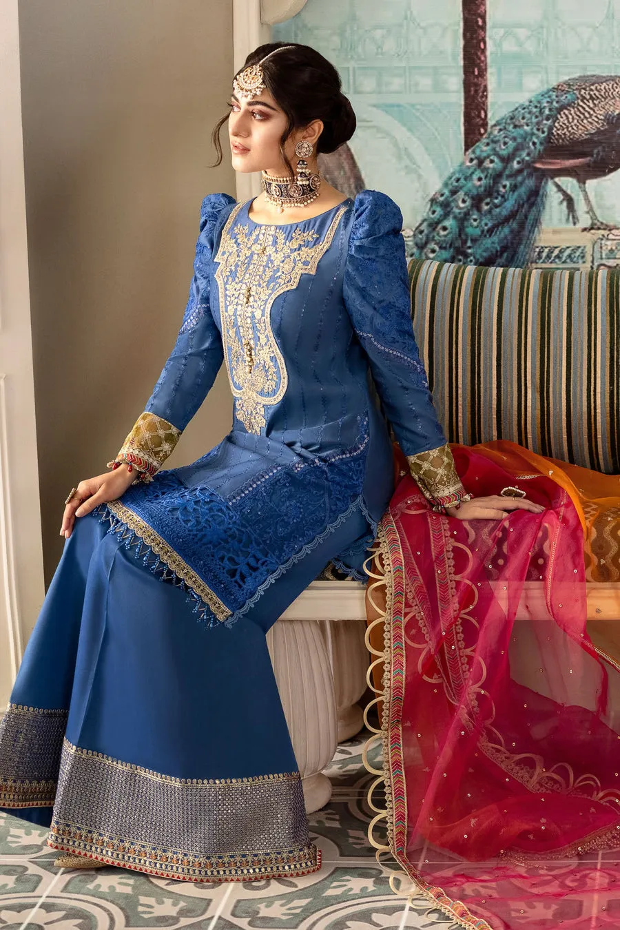MARIA B | SATEEN COLLECTION 2023 | Cobalt blue CST-608