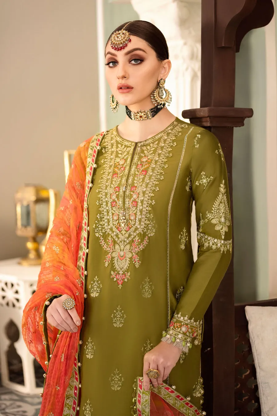 MARIA B | SATEEN COLLECTION 2023 | Lime green CST-607