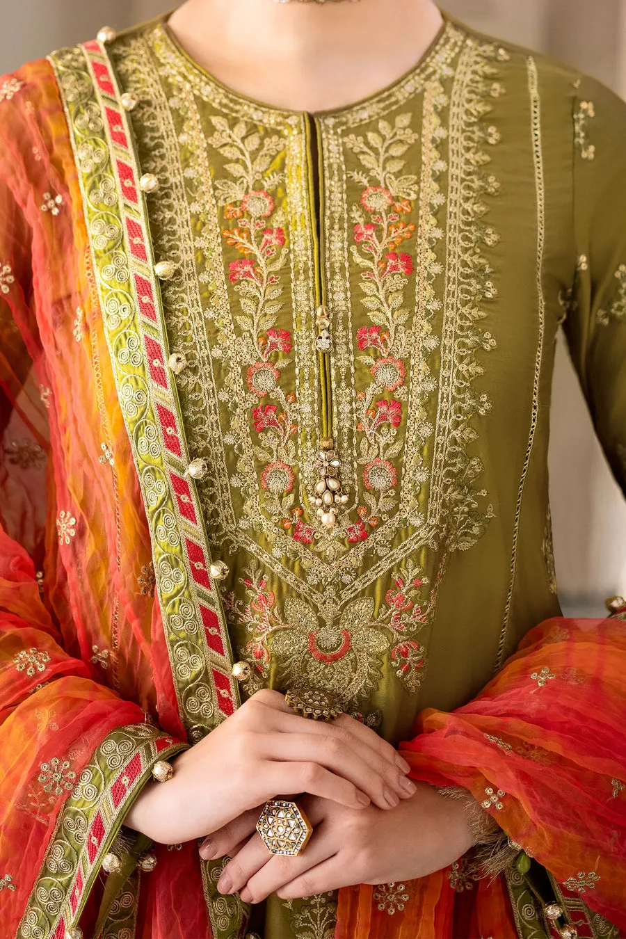 MARIA B | SATEEN COLLECTION 2023 | Lime green CST-607