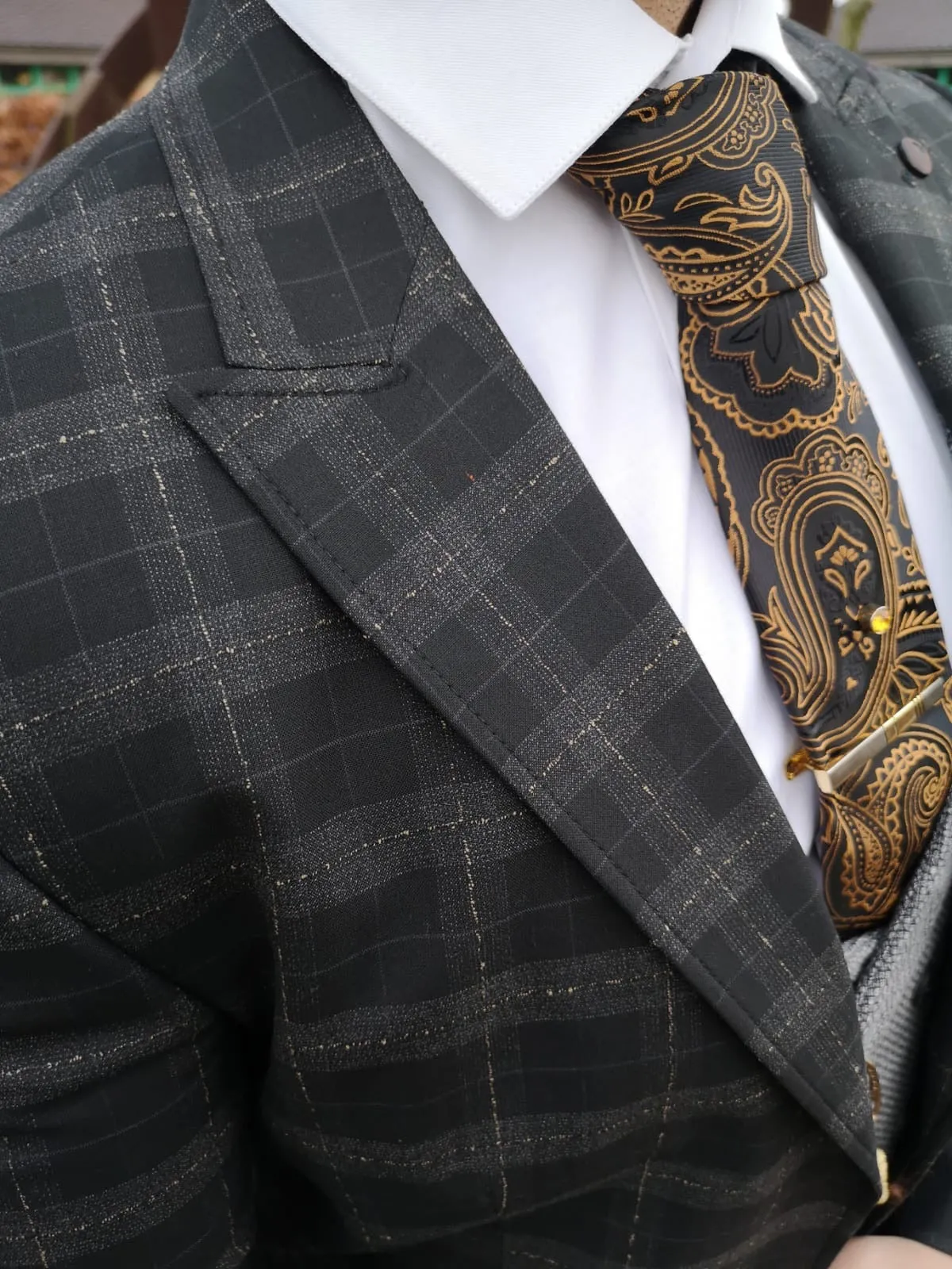 Mario - Black/Grey 3 Piece Suit