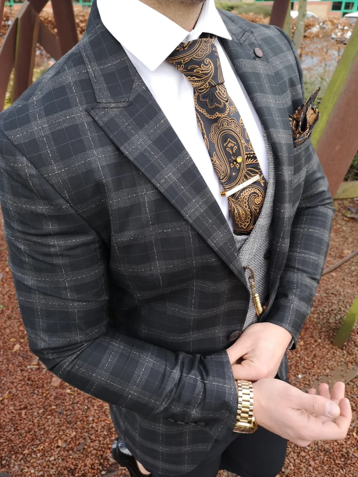 Mario - Black/Grey 3 Piece Suit