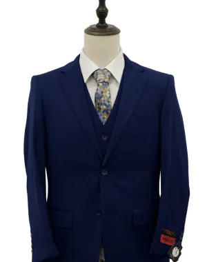 Mazari Vested Modern Fit Suit - Paris Blue 1500