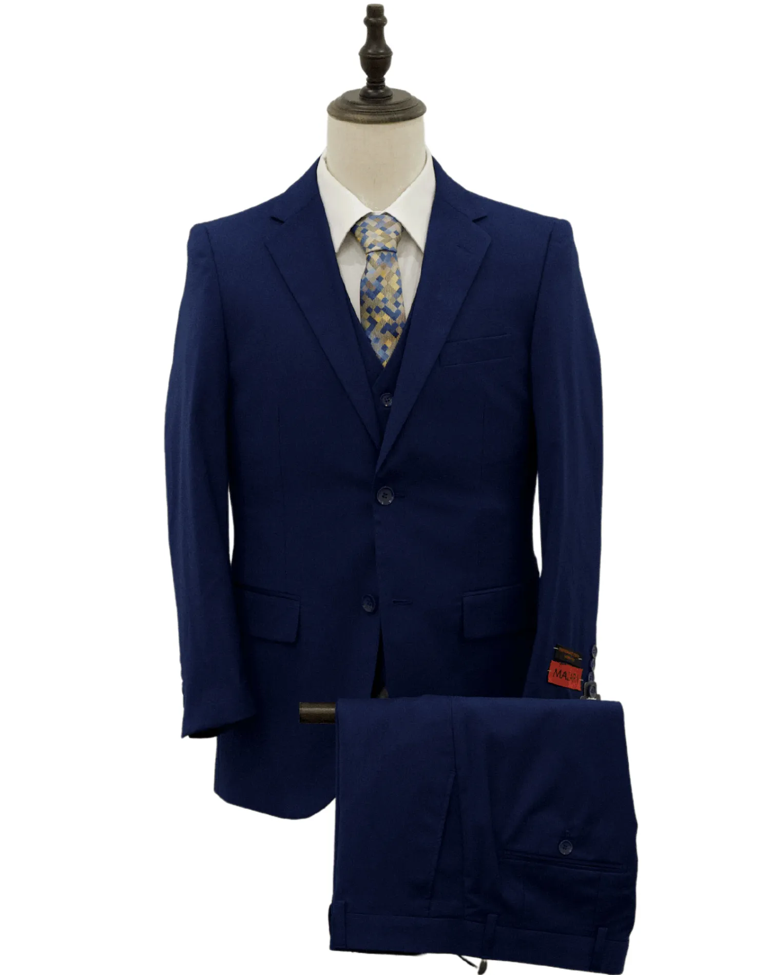 Mazari Vested Modern Fit Suit - Paris Blue 1500