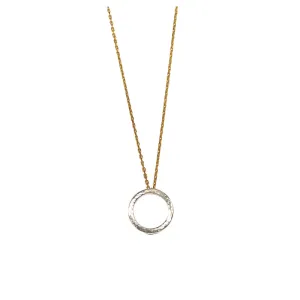 Mixed Metal Silver Circle & 24k Gold Fill Chain