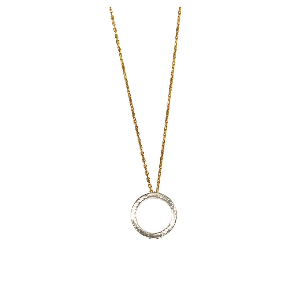 Mixed Metal Silver Circle & 24k Gold Fill Chain