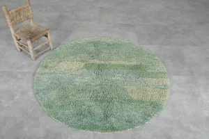 Moroccan round rug green - handmade round rug