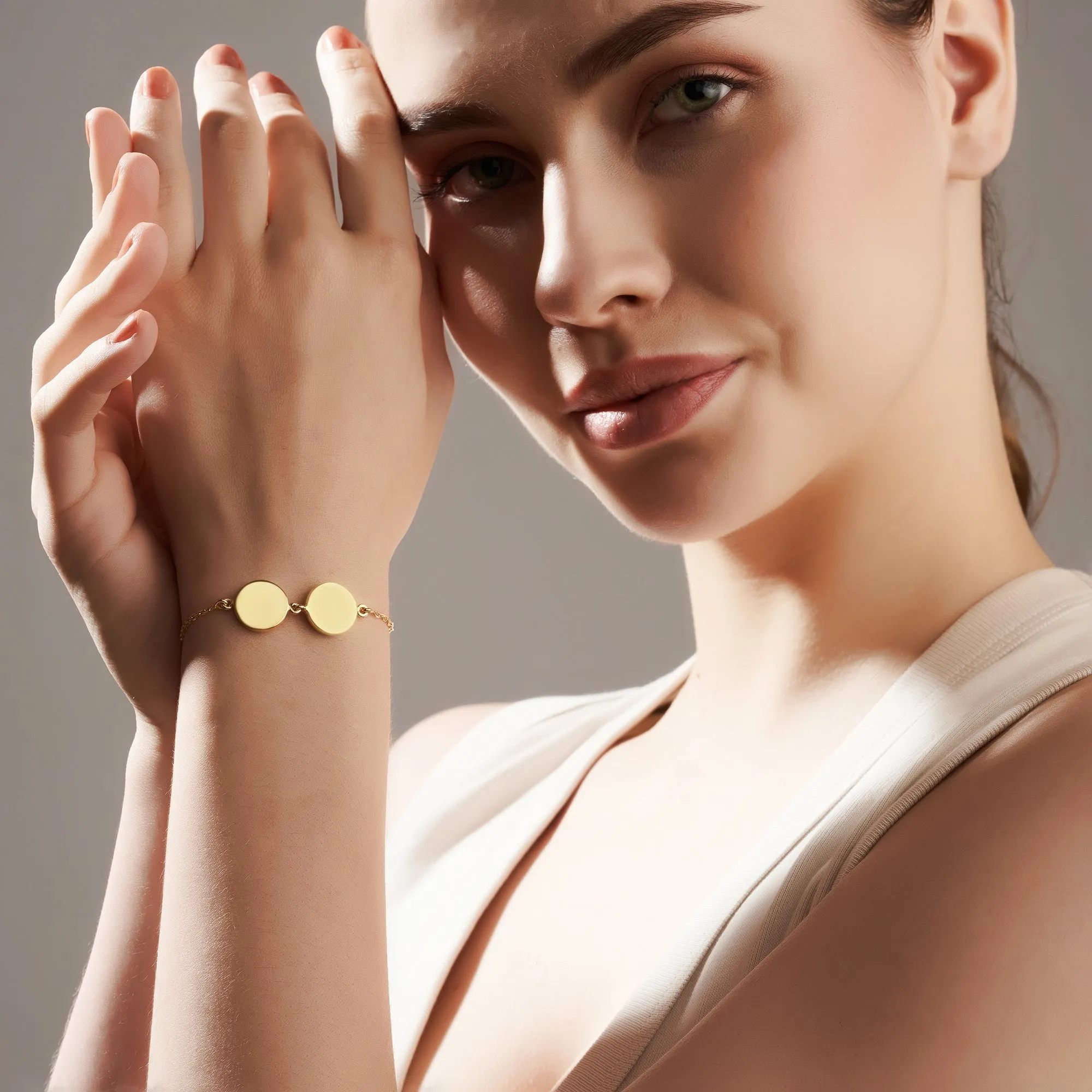 Mysha Personalized Eternal Dual Initial Circle Bracelet