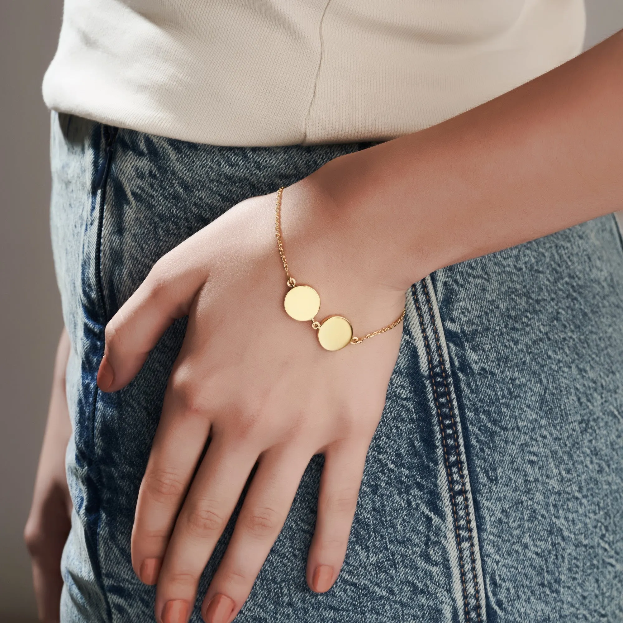 Mysha Personalized Eternal Dual Initial Circle Bracelet