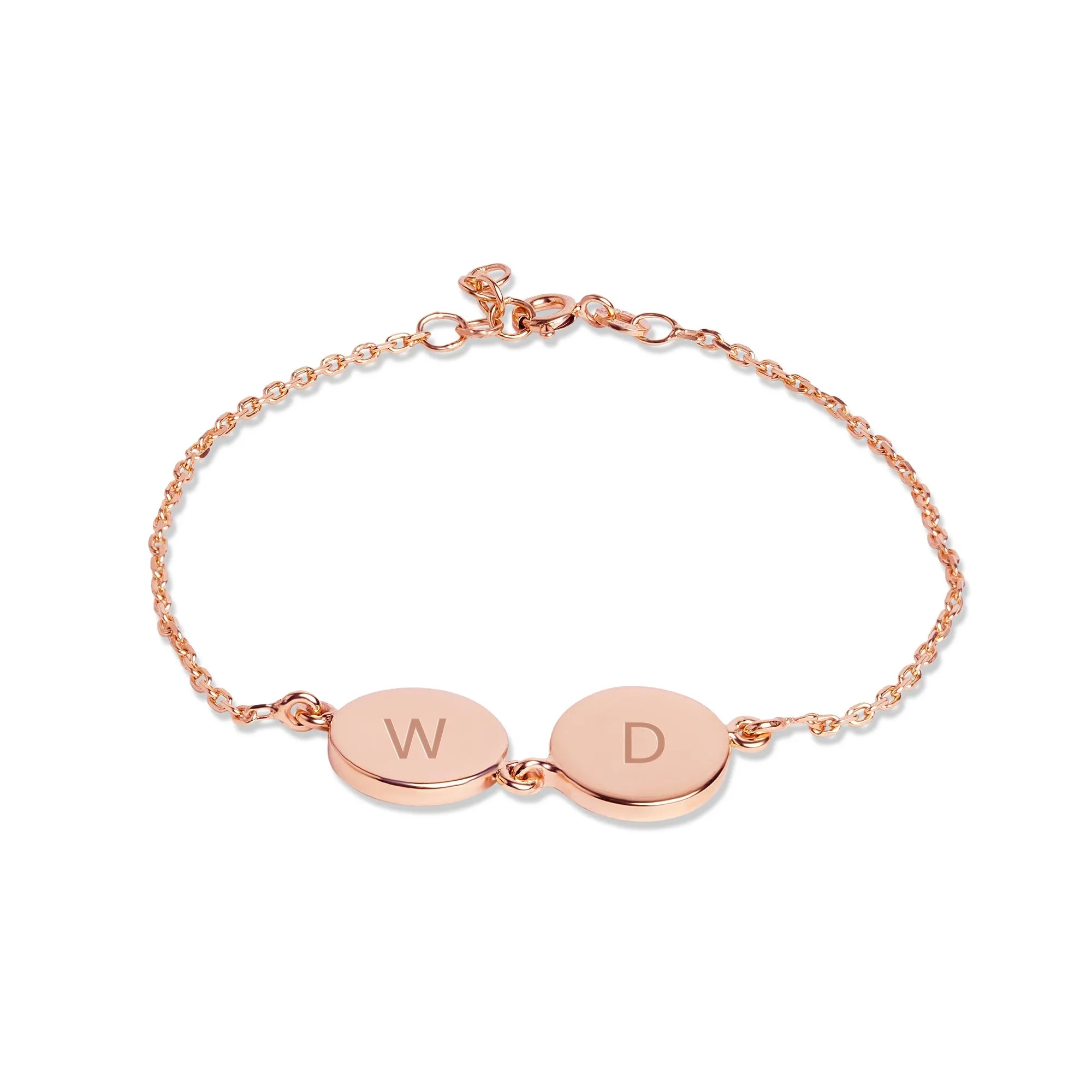 Mysha Personalized Eternal Dual Initial Circle Bracelet