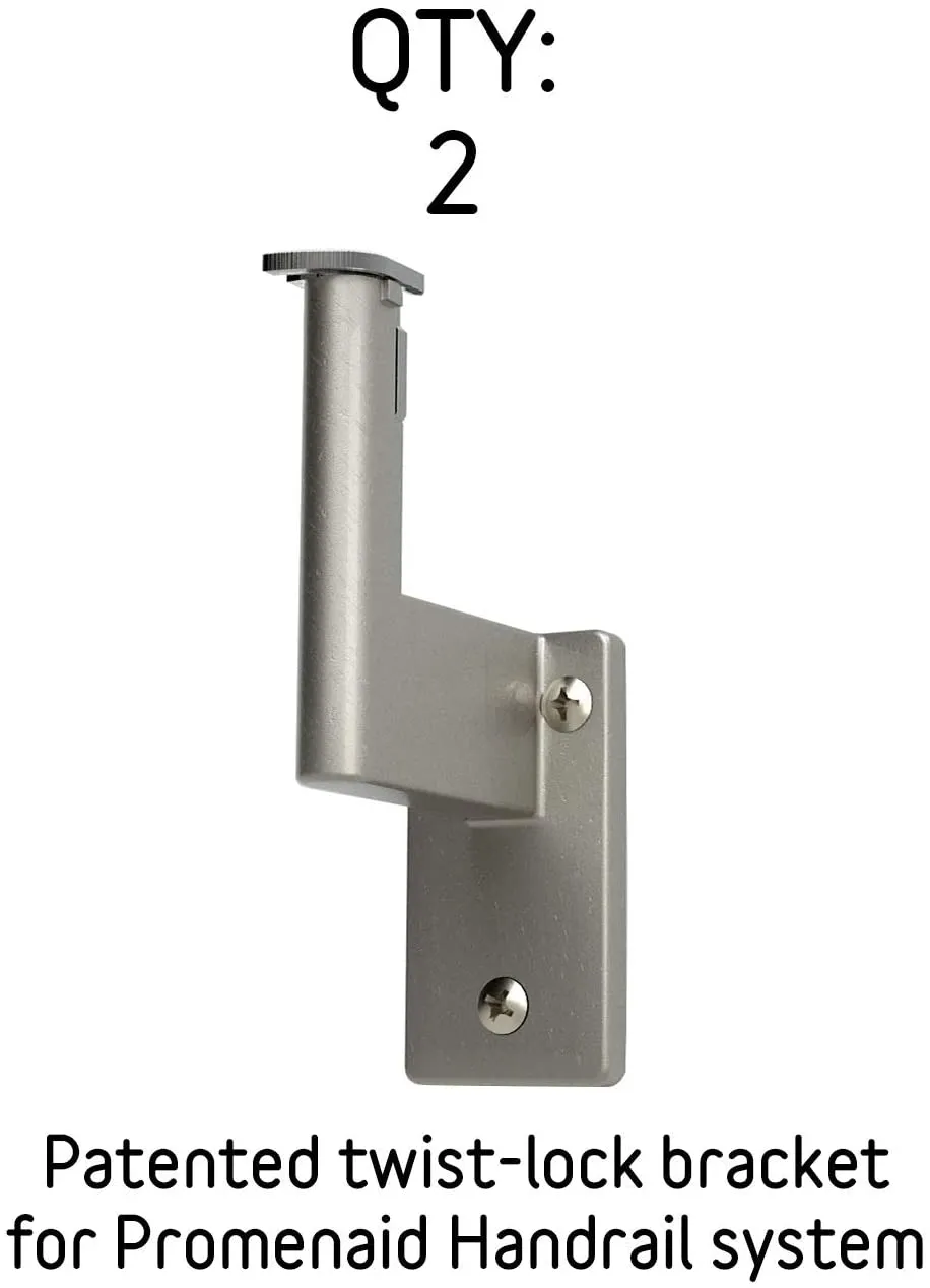 New in box! Promenaid Anodized Handrail Aluminum Stairs Kit Stainless Steel Look, Champagne Silver, 3 Ft and 1.6"diameter! Use indoors or out!