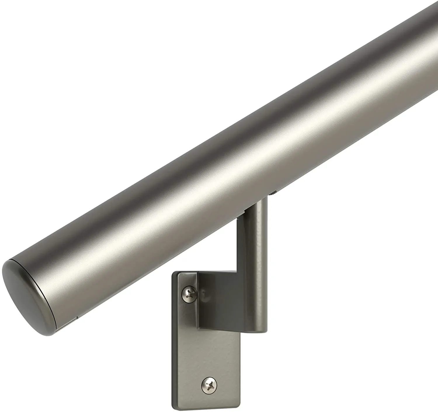 New in box! Promenaid Anodized Handrail Aluminum Stairs Kit Stainless Steel Look, Champagne Silver, 3 Ft and 1.6"diameter! Use indoors or out!