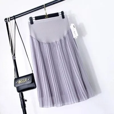 New Materniry skirts chiffon pleated skir for pregnant women pregnancy skirts high-waisted schwangers chaftsrock fashion