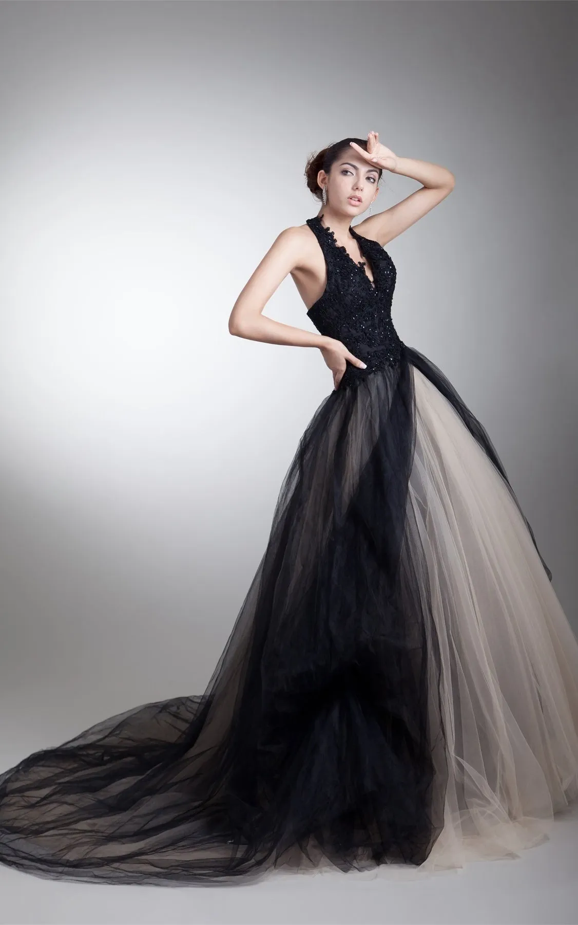 Noble Sleeveless Halter Ball Gown Beaded Special Occasion Dresses-GC_707501