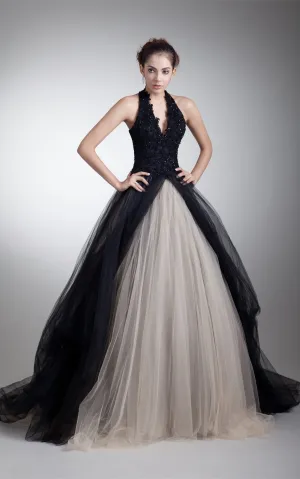 Noble Sleeveless Halter Ball Gown Beaded Special Occasion Dresses-GC_707501