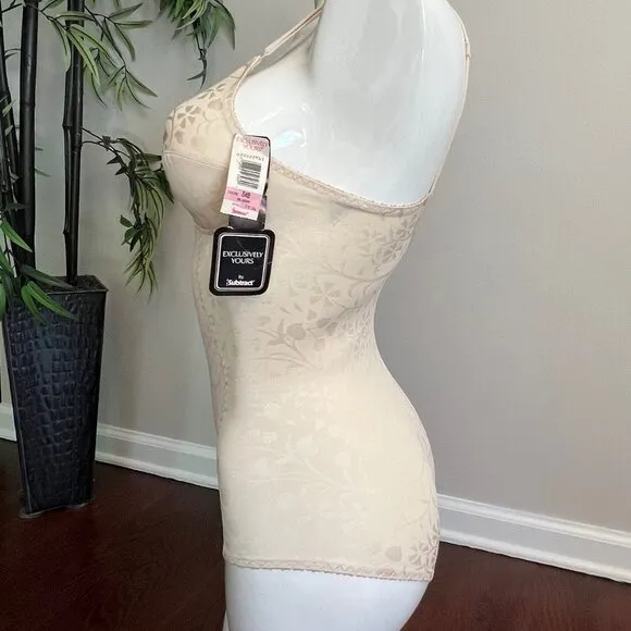 NWT Vintage Body Shapewear by Subtract Slim Bodysuit 34B Beige