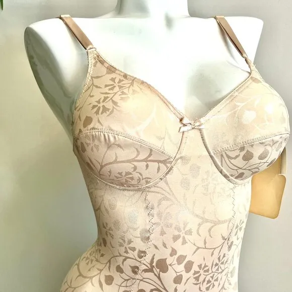 NWT Vintage Body Shapewear by Subtract Slim Bodysuit 34B Beige