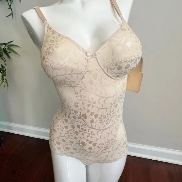 NWT Vintage Body Shapewear by Subtract Slim Bodysuit 34B Beige