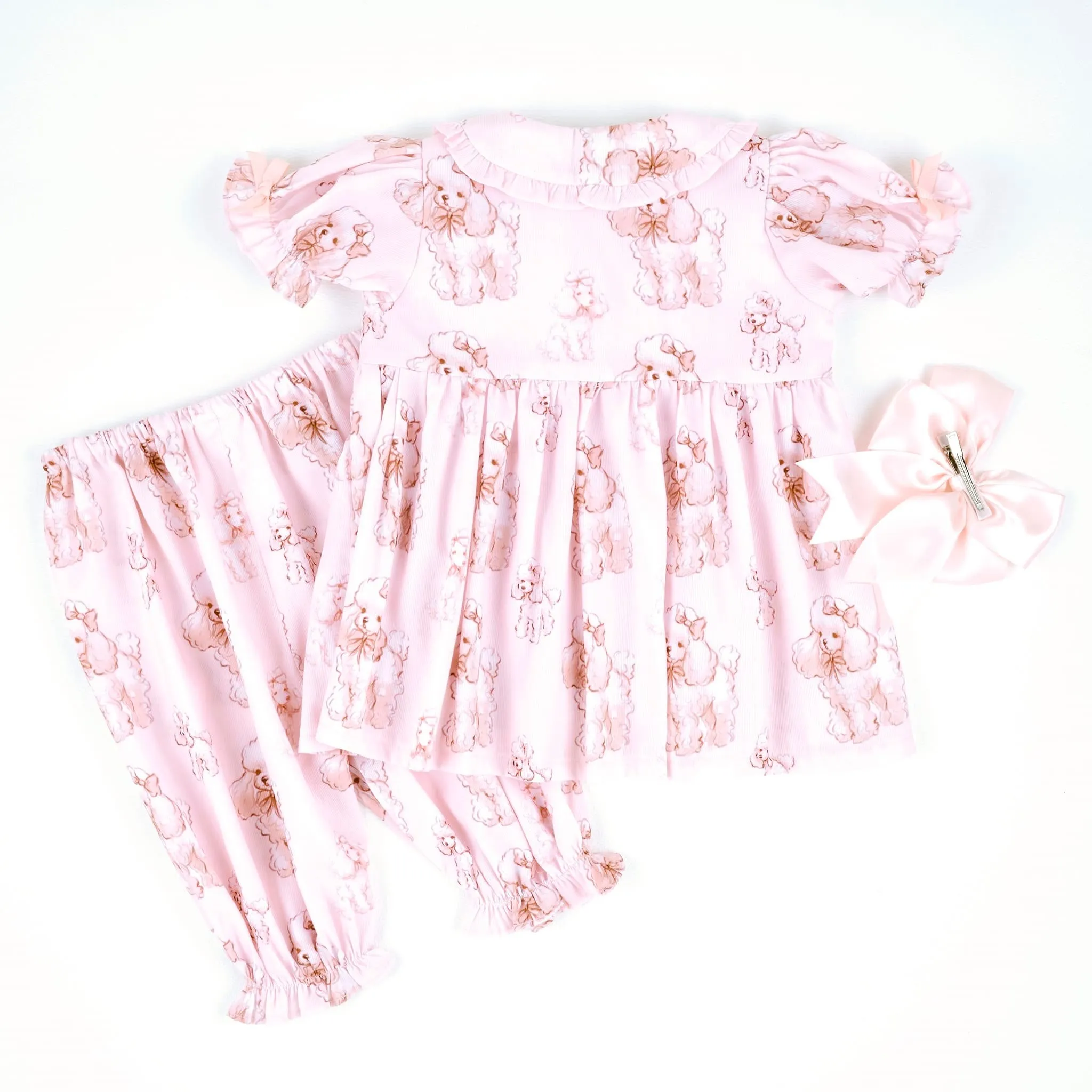 Ocean Baby Girls Smocked Pink Poodle Pyjamas (3M-8Yrs) Pjs