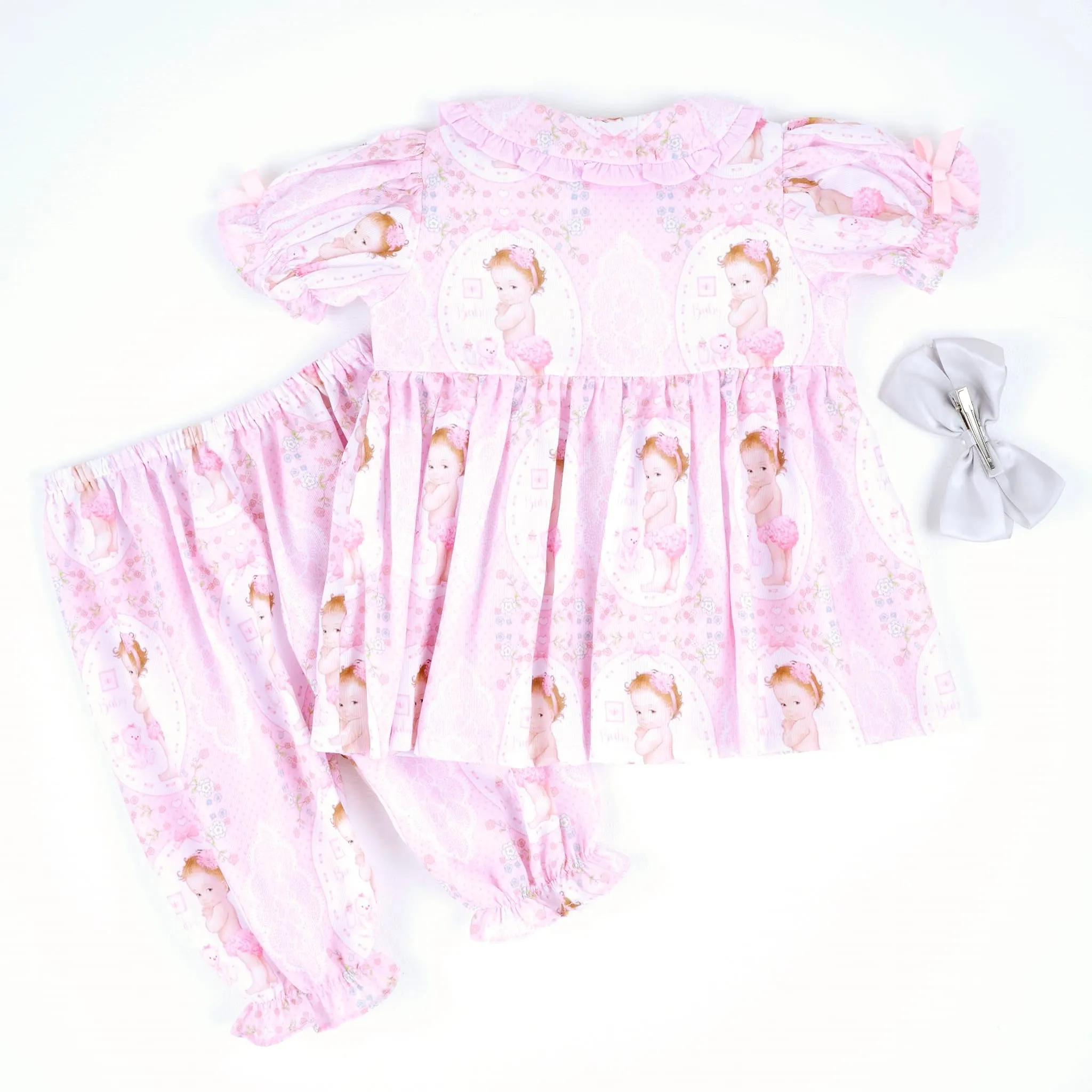 Ocean Baby Girls Vintage Baby Doll Themed Pyjamas (3M-6Yrs) Pjs